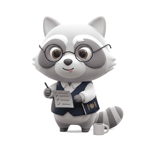 Agente D — mascota mapache estratega de Visagente