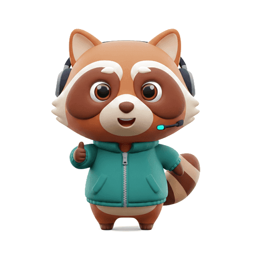 Agente R — mascota mapache operativo de Visagente